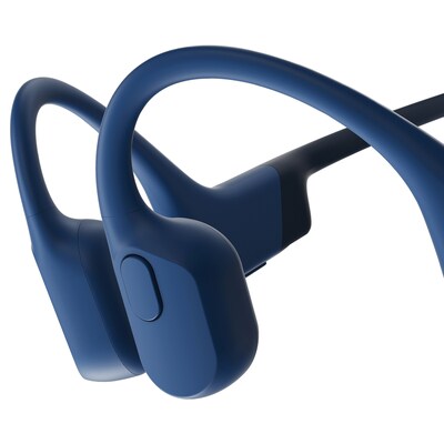 Shokz OpenRun Bone-Conduction Open-Ear Sport Headphones with Microphones,Blue (S803-ST-BL-US)