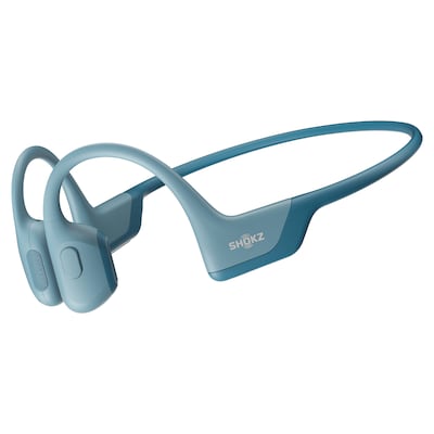 Shokz OpenRun Pro Premium Bone-Conduction Open-Ear Sport Headphones with Microphones, Blue (S810-ST-BL-US)