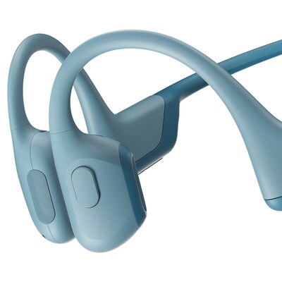 Shokz OpenRun Pro Premium Bone-Conduction Open-Ear Sport Headphones with Microphones, Blue (S810-ST-BL-US)
