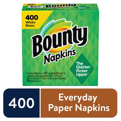 Bounty Quilted Lunch Napkin, 1-ply, White, 400 Napkins/Pack (06356)