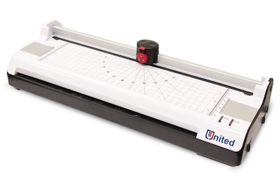 United LT13 Thermal & Cold Laminator with Paper Trimmer and Corner Rounder, 13 Width, Black/White (