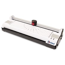 United LT13 Thermal & Cold Laminator with Paper Trimmer and Corner Rounder, 13 Width, Black/White (