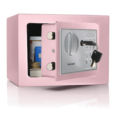 Honeywell Steel Box Safe with Keypad Lock, Pink, 0.15 cu. ft. (5605P)