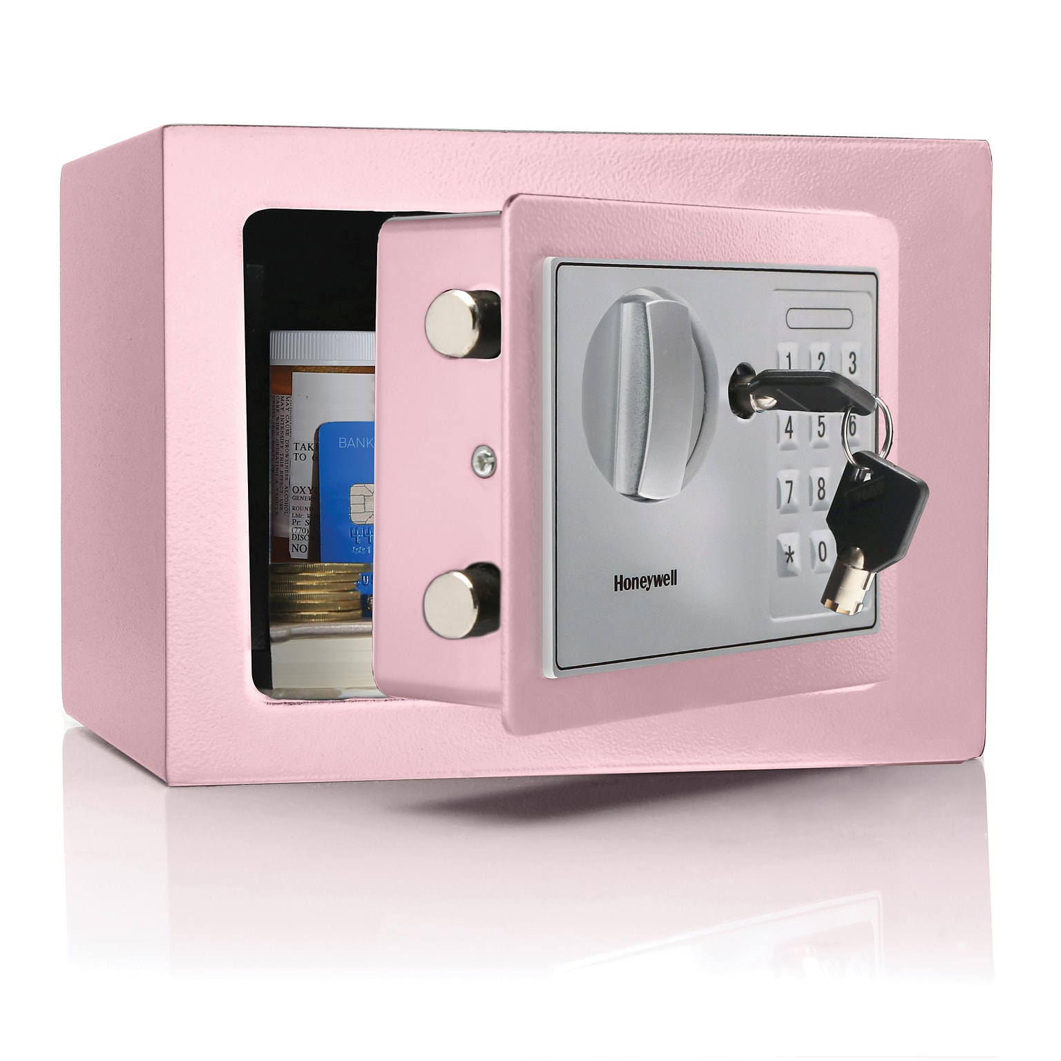 Honeywell Steel Box Safe with Keypad Lock, Pink, 0.15 cu. ft. (5605P)