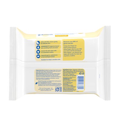 Johnson’s Baby Hand & Face Wipes, 25/Count (2070216)