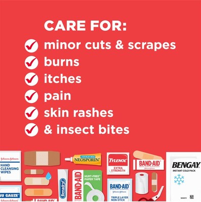 Johnson & Johnson All-Purpose First Aid Kit, 160 Pc., Red (202045)