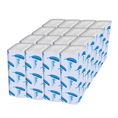 Quill Brand® Multi-Fold Paper Towels, 1-Ply, 250 Sheets/Pack, 16 Packs/Carton (1470)