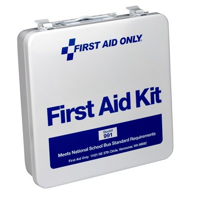 First Aid Only® Bus First Aid Kit, 165-Piece, 50 Person, White/Blue (ACMFAO991)