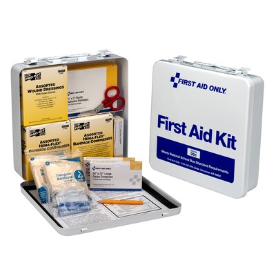 First Aid Only® Bus First Aid Kit, 165-Piece, 50 Person, White/Blue (ACMFAO991)