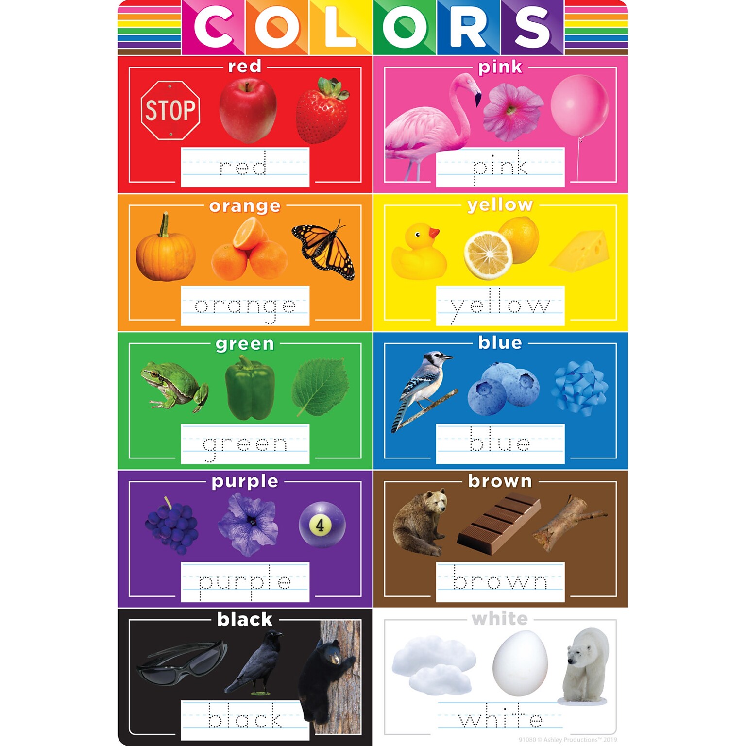 Ashley Productions Smart Poly 13 x 19 Colors Chart (ASH91080)