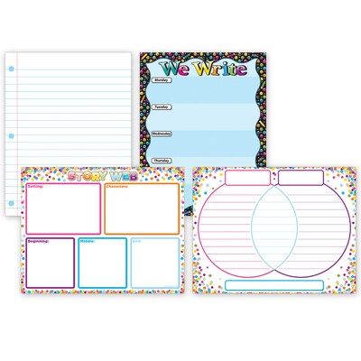 Ashley Productions Smart Poly 17" x 22" Primary Writing Charts, Pack of 4 (ASH91212)