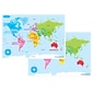 Ashley Productions Smart Poly 12" x 17" World Basic Map Learning Mat, Double-Sided (ASH95002)