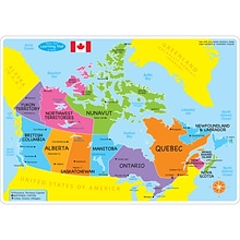 Ashley Productions Smart Poly 12 x 17 Canada Basic Map Learning Mat, Double-Sided (ASH95004)