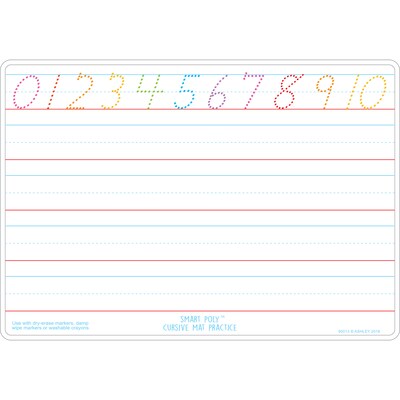 Ashley Productions® Smart Poly™ Learning Mat Cursive Tracing, Double-Sided, 12 x 17 (ASH95013)