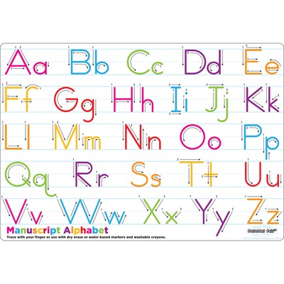 Ashley Productions® Smart Poly® PosterMat Pals® Manuscript Alphabet, 12" x 17.25" (ASH95207)