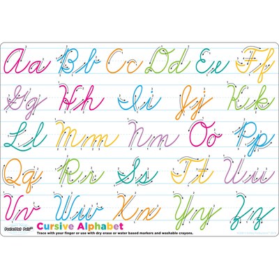 Ashley Productions® Smart Poly® PosterMat Pals® Cursive Handwriting, 12" x 17.25" (ASH95208)