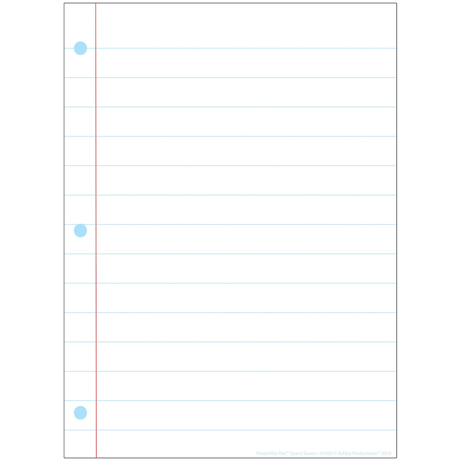 Ashley Productions Smart Poly Space Savers 13 x 9.5 White Notebook Paper PosterMat Pals, Single Sided (ASH95300)