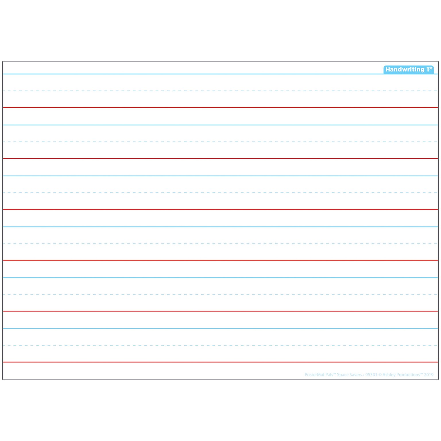 Ashley Productions Smart Poly Space Savers 13 x 9.5 Handwriting 1 PosterMat Pals, Single Sided (ASH95301)