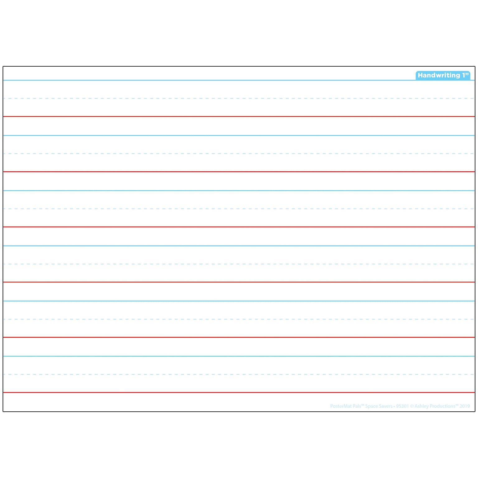 Ashley Productions Smart Poly Space Savers 13 x 9.5 Handwriting 1 PosterMat Pals, Single Sided (ASH95301)