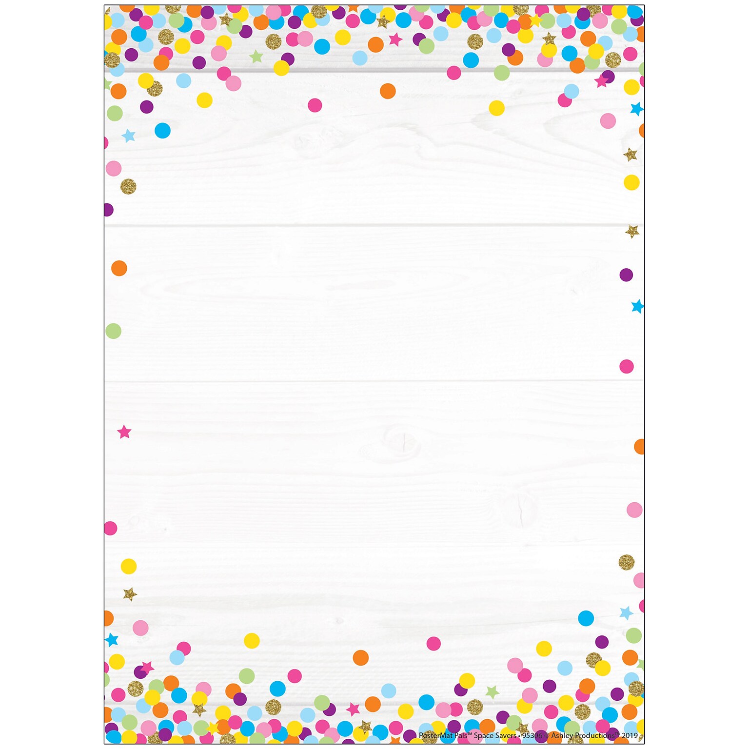 Ashley Productions Smart Poly Space Savers 13 x 9.5 Confetti Style Blank PosterMat Pals, Single Sided (ASH95306)