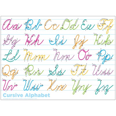 Ashley Productions® Smart Poly® PosterMat Pals® Space Savers Cursive Handwriting, 13 x 9.5 (ASH953