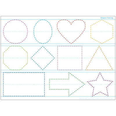 Ashley Productions® Smart Poly® PosterMat Pals® Space Savers Shapes Tracing, 13 x 9.5 (ASH95318)