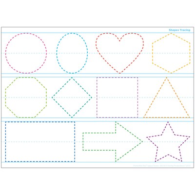 Ashley Productions® Smart Poly® PosterMat Pals® Space Savers Shapes Tracing, 13" x 9.5" (ASH95318)