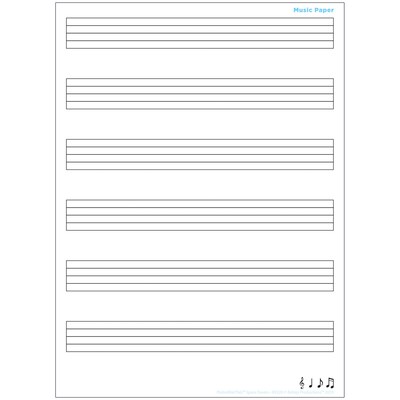 Ashley Productions Smart Poly Space Savers 13" x 9.5" Music Staves PosterMat Pals, Single Sided (ASH95320)