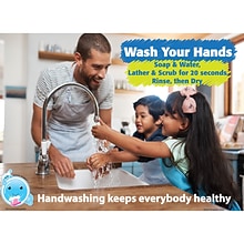 Ashley Productions Smart Poly 13 x 9.5Healthy Bubbles Handwashing Keeps Everybody Healthy PosterMa