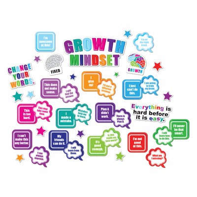 Ashley Productions® Smart Poly® Growth Mindset Mini Bulletin Board Set, 41 Piece Set (ASH96009)