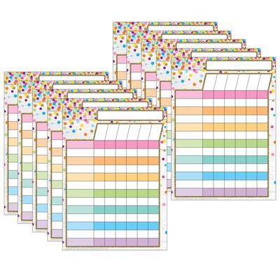 Ashley Productions Smart Poly Space Savers 13 x 9.5 Incentive Chart Confetti Style PosterMat Pals,