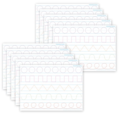 Ashley Productions® Smart Poly® PosterMat Pals® Prewriting Tracing, 13 x 9.5, Pack of 10 (ASH97017