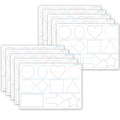 Ashley Productions® Smart Poly® PosterMat Pals® Space Savers Shapes Tracing, 13 x 9.5, Pack of 10