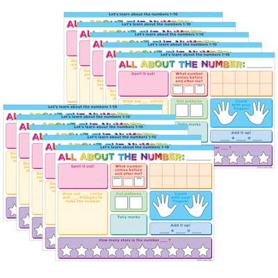 Ashley Productions Smart Poly Space Savers 13 x 9.5 All About the Number PosterMat Pals, Pack of 1
