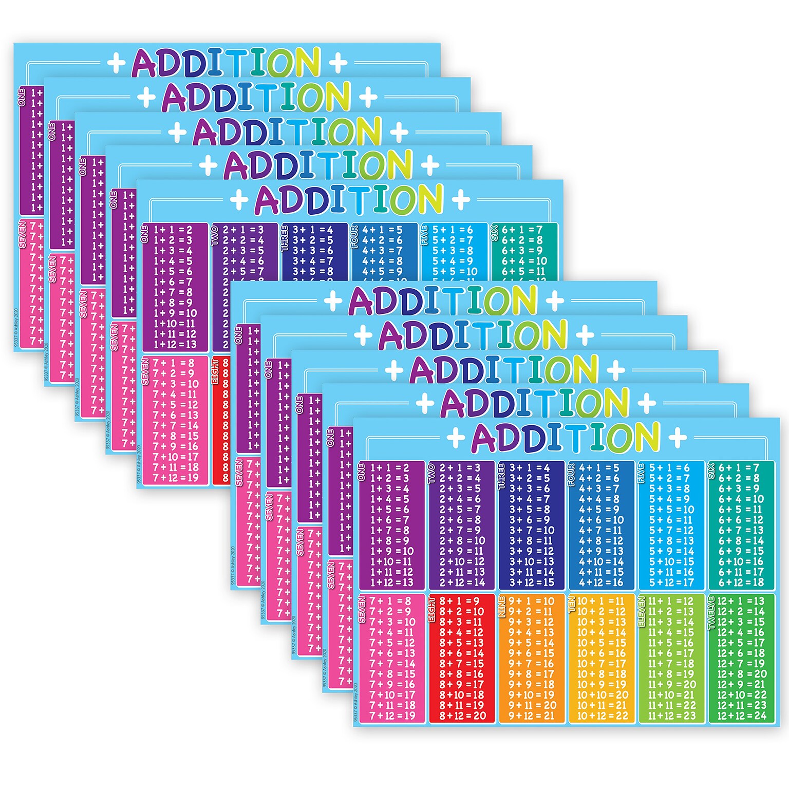 Ashley Productions Smart Poly Space Savers 13 x 9.5 Addition Table PosterMat Pals, Pack of 10 (ASH97037)