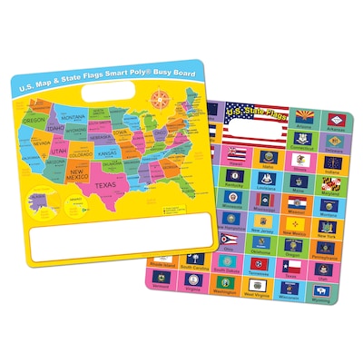Ashley Productions® Smart Poly® U.S. Map & State Flags, 10.75 x 10.75 (ASH98008)