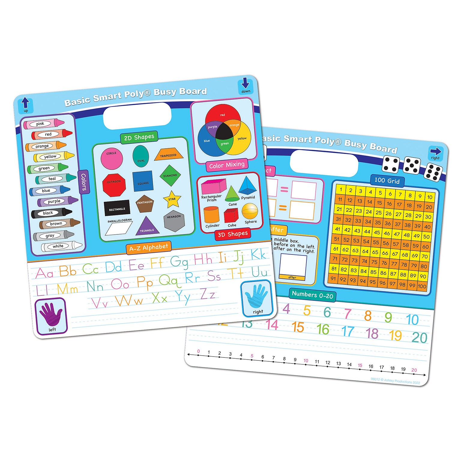 Ashley Productions Smart Poly 10.75 x 10.75 Educational Basics Combination Educational Activity Busy Board (ASH98012)