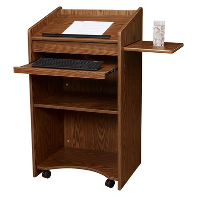 Oklahoma Sound Aristocrat Series 46"H Floor Lectern, Medium Oak (600-MO)