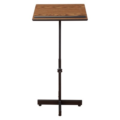 Oklahoma Sound Portable Presentation Series Adjustable Speaker Stand Podium 30-44H, Medium Oak (70-