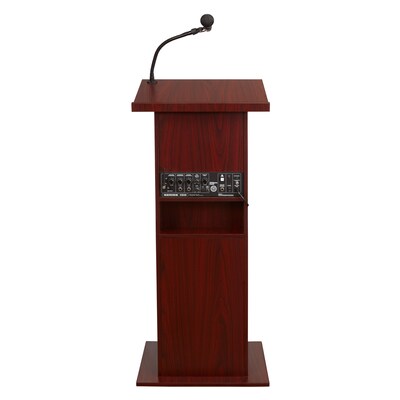 Oklahoma Sound Power Plus Series 46"H, Wireless Ready Floor Sound Lectern, Mahogany (111PLS-MY)