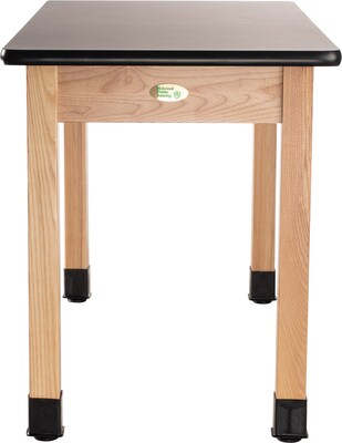National Public Seating Wood Series Science Table, 24" x 60" x 30", Rectangle High Pressure Table, Black/Ash (SLT1-2460H)