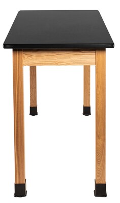 National Public Seating Wood Series Science Table, 24" x 72" x 36", Rectangle High Pressure Table, Black/Ash (SLT2-2472H)