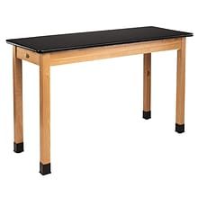 National Public Seating Wood Series Science Table, 24 x 60 x 36, Rectangle High Pressure Table, B