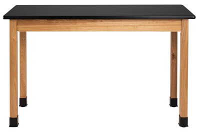 National Public Seating Wood Series Science Table, 24" x 60" x 36", Rectangle High Pressure Table, Black/Ash (SLT2-2460H)