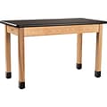 National Public Seating Wood Series Science Table, 30 x 60 x 36, Rectangle High Pressure Table, Black/Ash (SLT2-3060H)