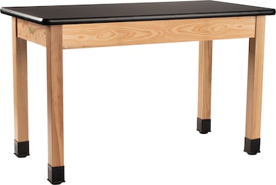 National Public Seating Wood Series Science Table, 30 x 72 x 30, Rectangle High Pressure Table, Black/Ash (SLT1-3072H)