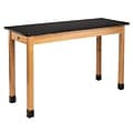 National Public Seating Wood Series Science Table, 24 x 48 x 36, Rectangle High Pressure Table, B