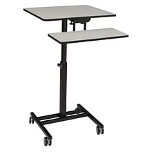 National Public Seating Sit & Stand Desk Series, 28-45H Adjustable, Gray Nebula/Black (EDTC)