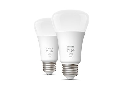 Philips Hue White Light Bulb, A19 2700K 10.5W E26, 2/Pack  (563007)
