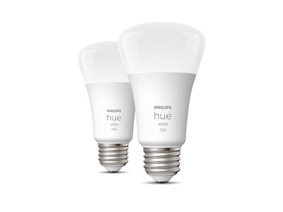 Philips Hue White Light Bulb, A19 2700K 10.5W E26, 2/Pack (563239)